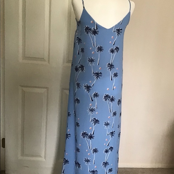 BLUE TROPICAL A-LINE MAXI DRESS- SIZE XSM - Picture 4 of 6